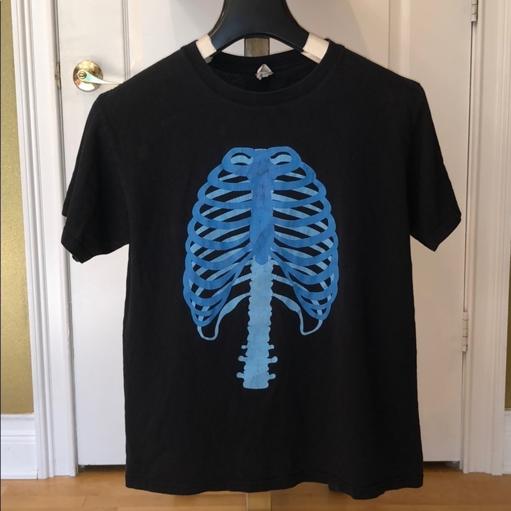Anvil Skeleton Cage Ribs T Shirt Tee Medium